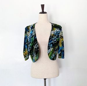 Perceptions Snake Print Crop Cardigan